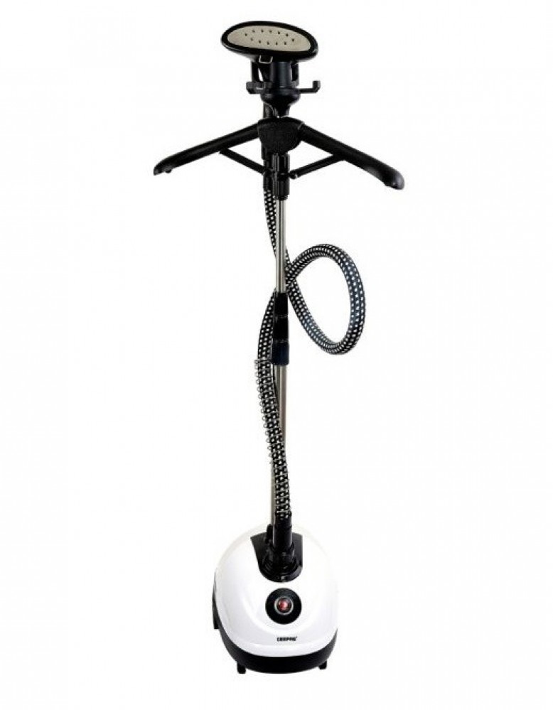 Geepas vertical steam iron, with brush and glove