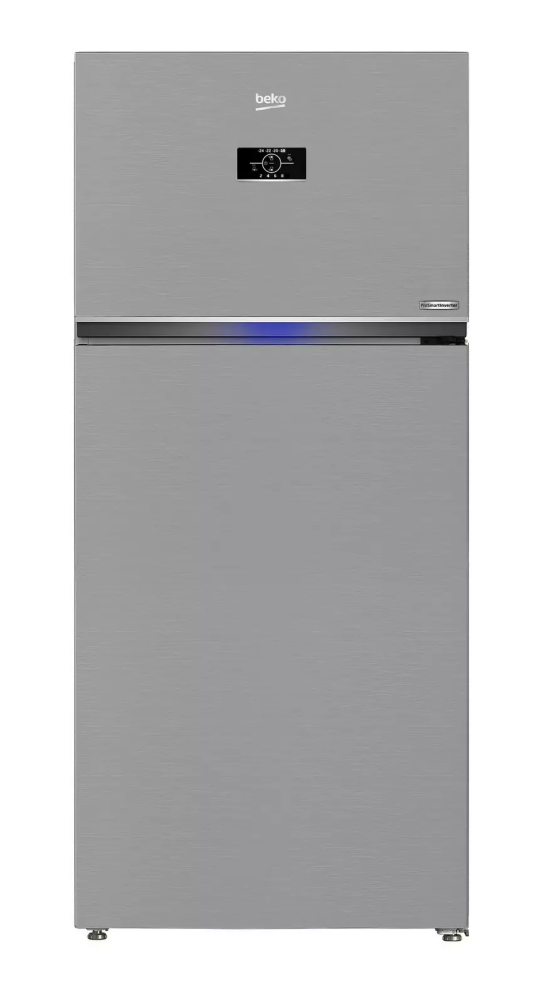 Beko 2-door refrigerator, 22 cubic feet 630 liters, inverter, digital display, Turkish made, silver