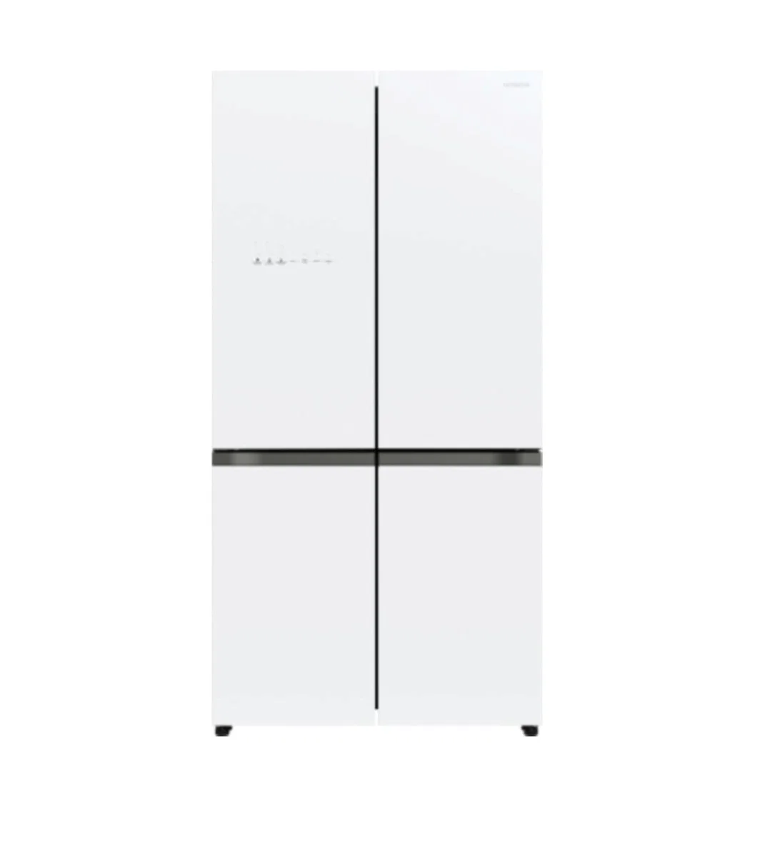 Hitachi 4-Door Refrigerator, 20.3 Cu. Ft., Inverter, White Glass