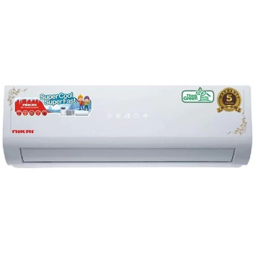 Nikai Wall Split Air Conditioner, Hot & Cold  ,12600 BTU (Golden Fans - 4-Way Distribution - Chinese), White