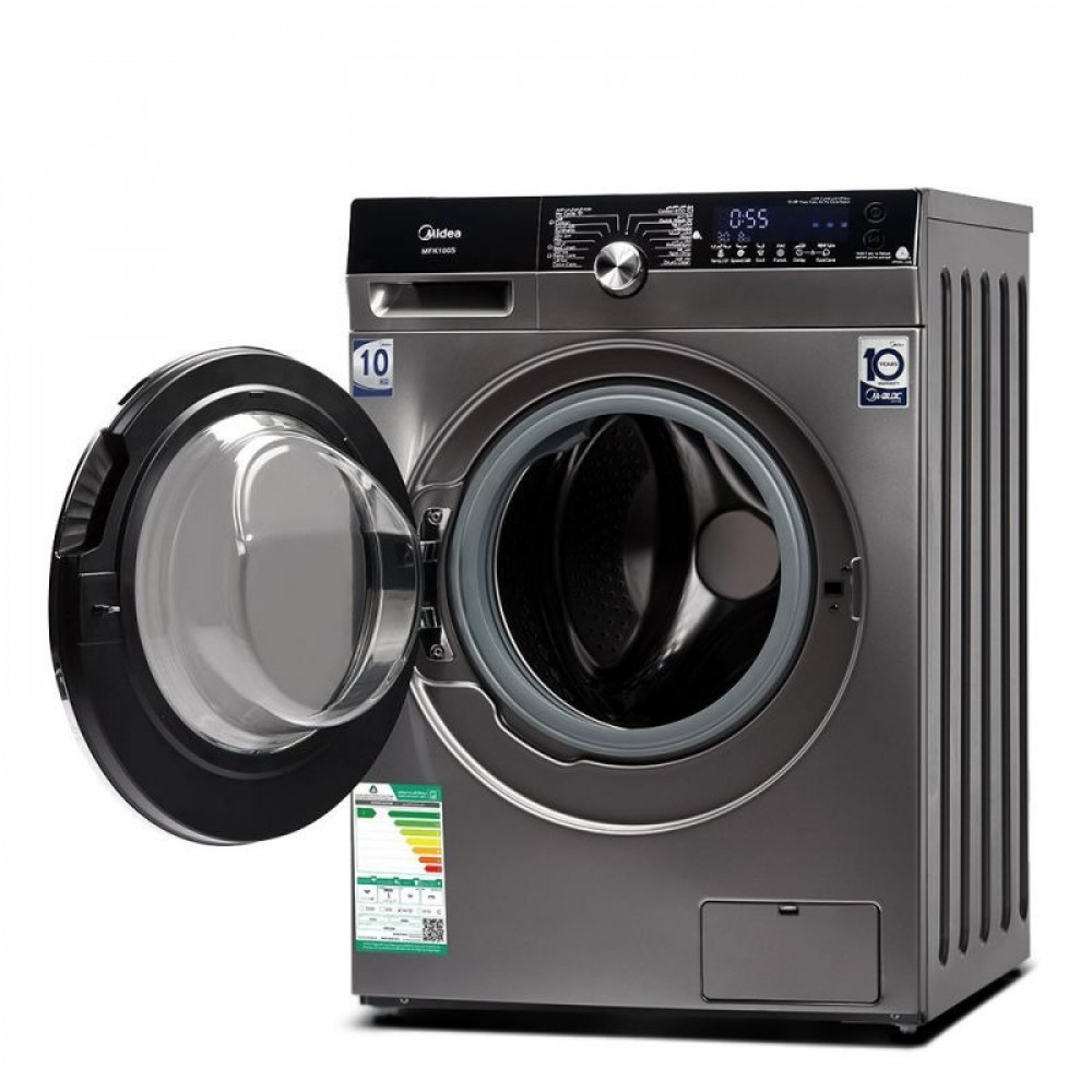 Midea front-loading automatic washing machine, 10 kg, 14 programs, silver