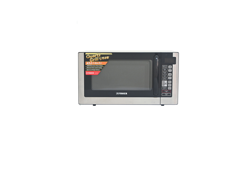 Fisher Microwave 43 Liter Silver 1000 Watt Grill