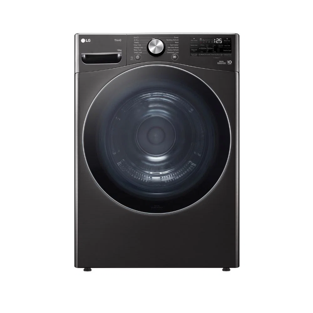 LG 18KG Dual Inverter Heat Pump Dryer Wi-Fi Black Steel