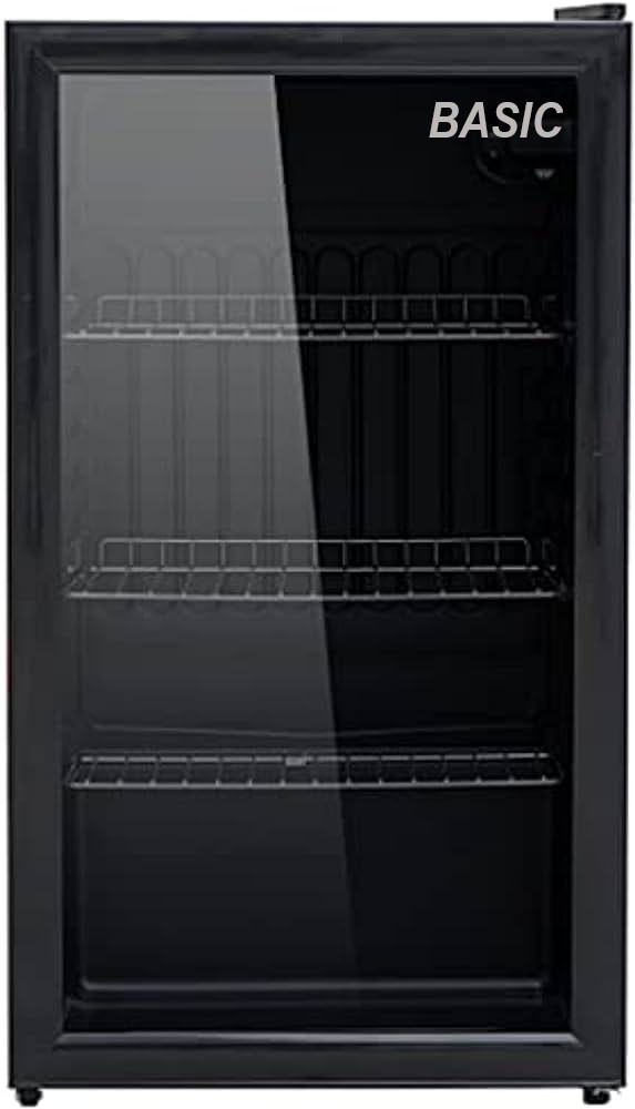 Basic Single Door Glass Display Refrigerator 3.3 cu ft, 94 L, Black