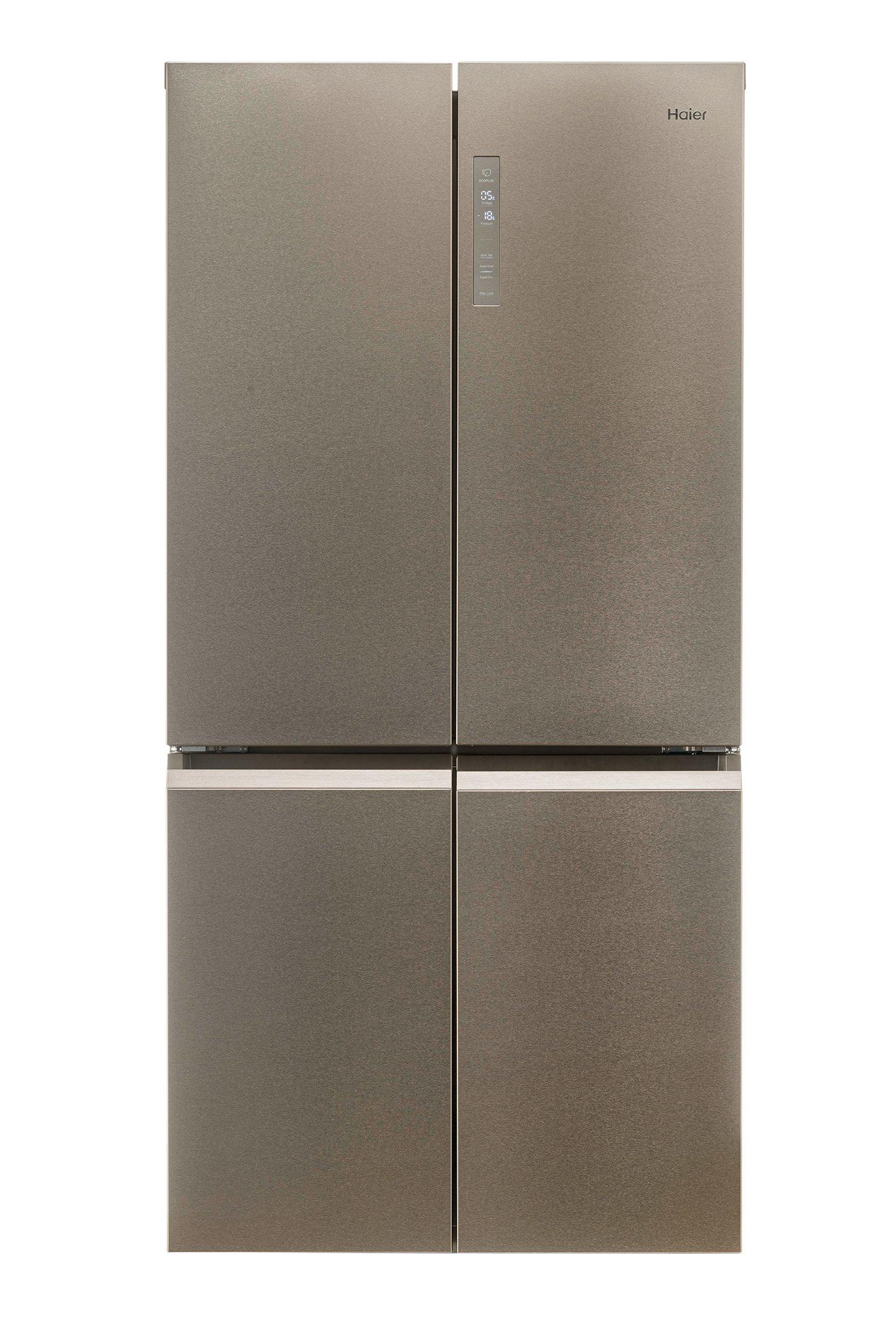 Haier SBS 4-Door Refrigerator 14.9Cu.ft, Freezer 5.7Cu.ft, Twin Inverter Compressor, Platinum Inox