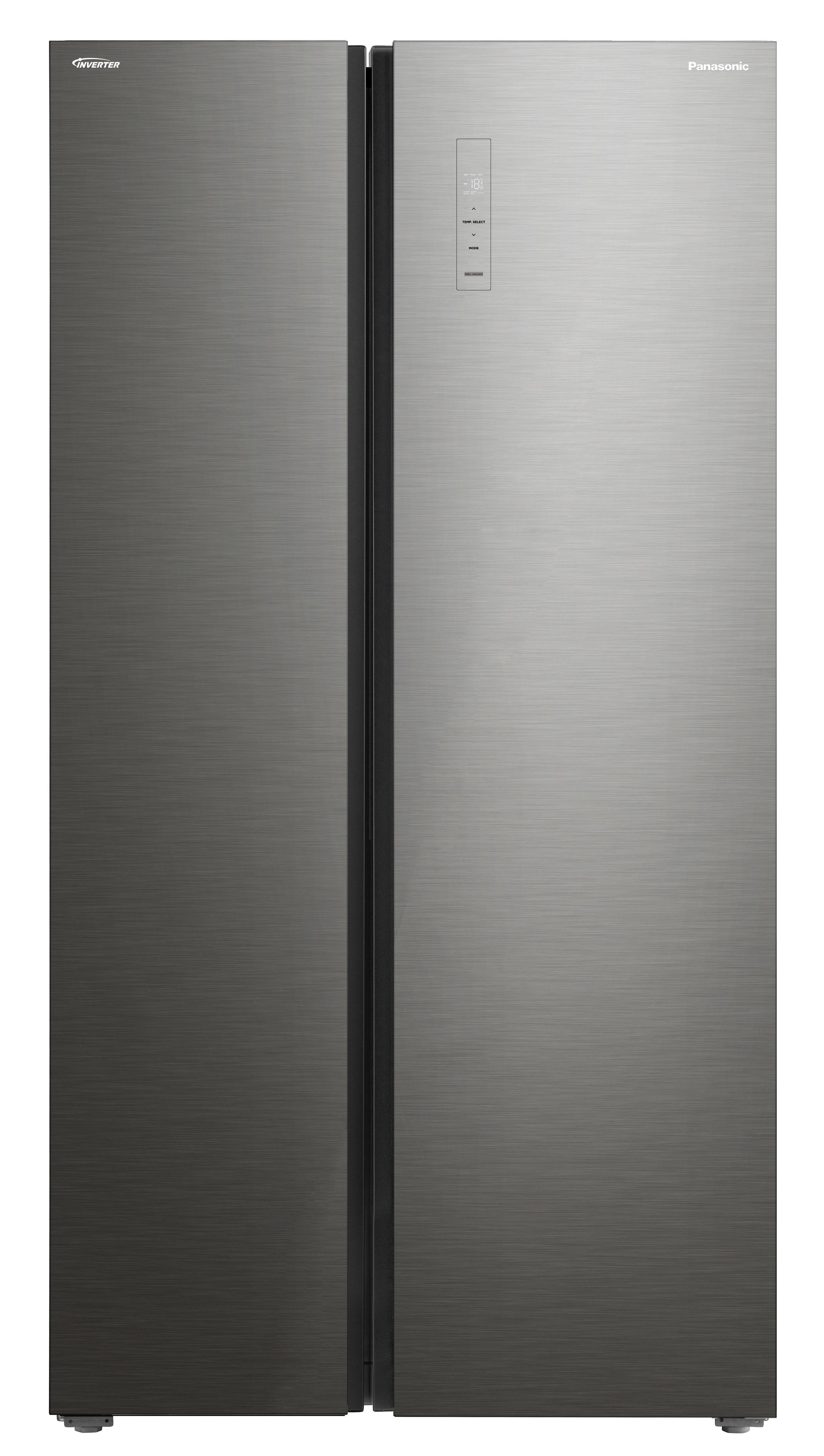Panasonic Side By Side Refrigerator 13.7Cu.ft, Freezer 7.1Cu.ft, Inverter, Silver