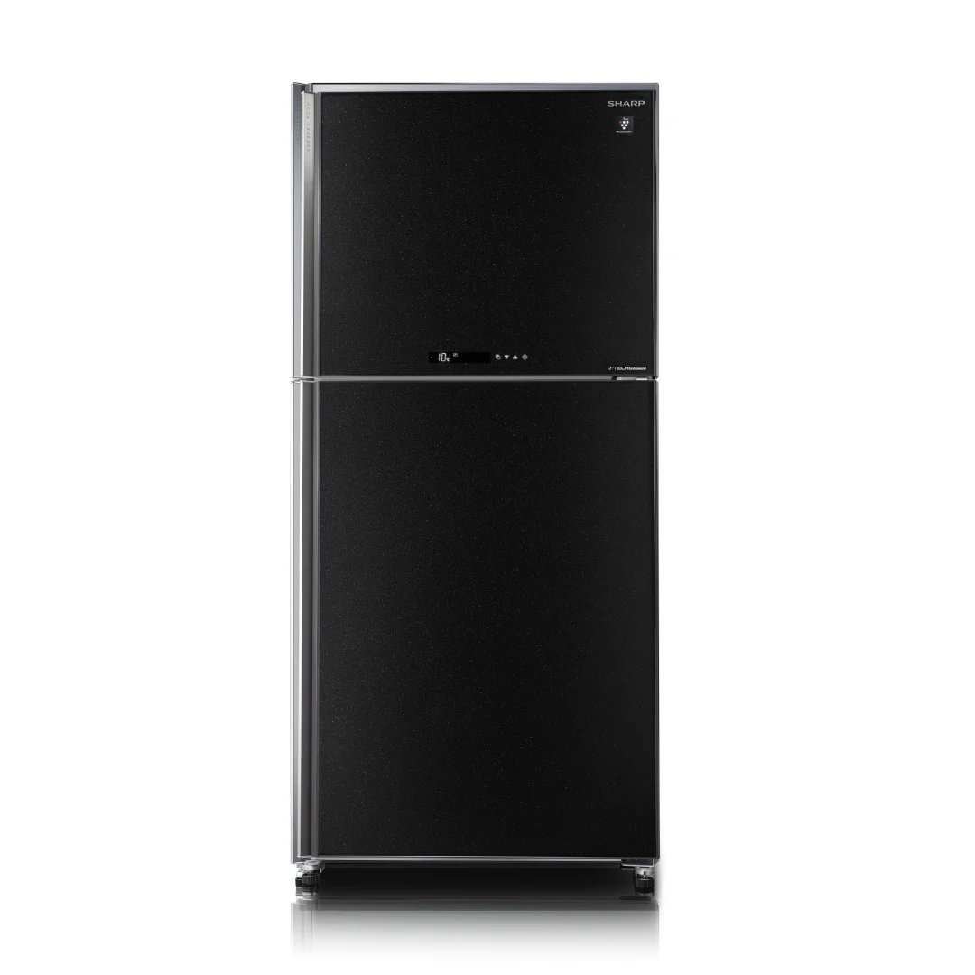 Sharp Top Mount Refrigerator with Plasmacluster Technology 494L Inverter Black Glass Door