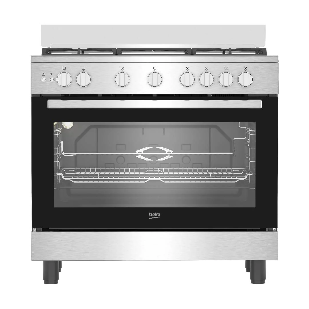 Beko Gas Cooker 5 Burners 90x60 Cast Iron Stainless Steel