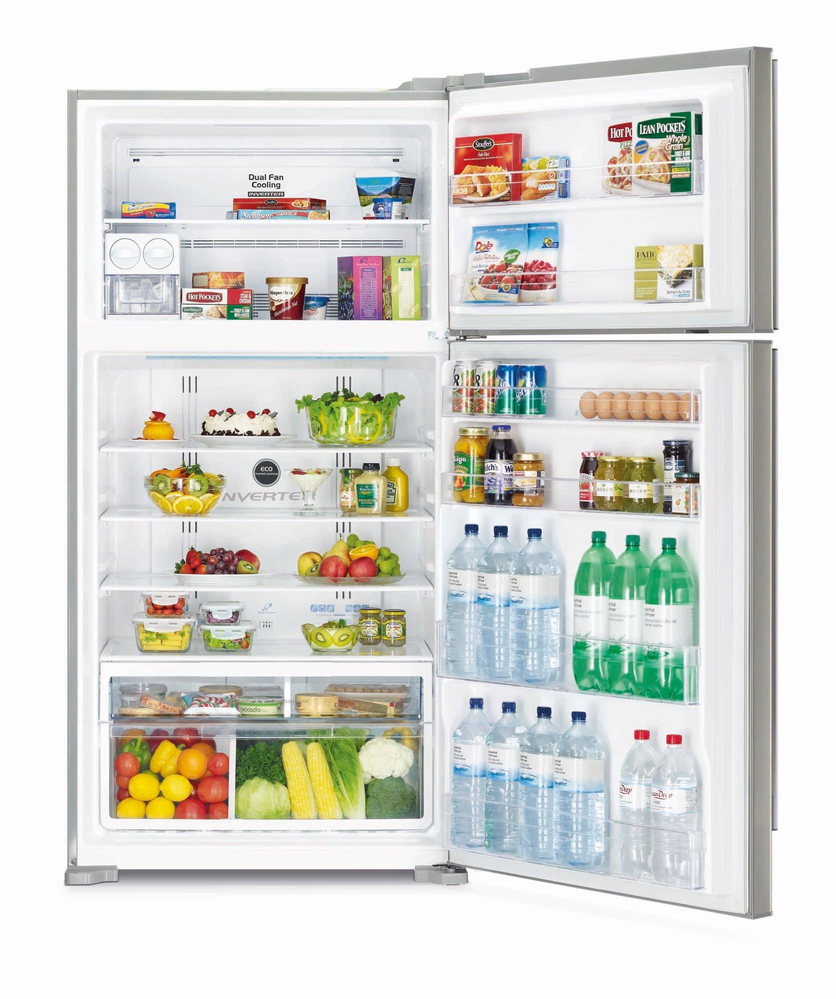 Hitachi, Refrigerator 15.7 Cu.Ft, Freezer 5.5 Cu.ft, 600L, Inverter, Silver