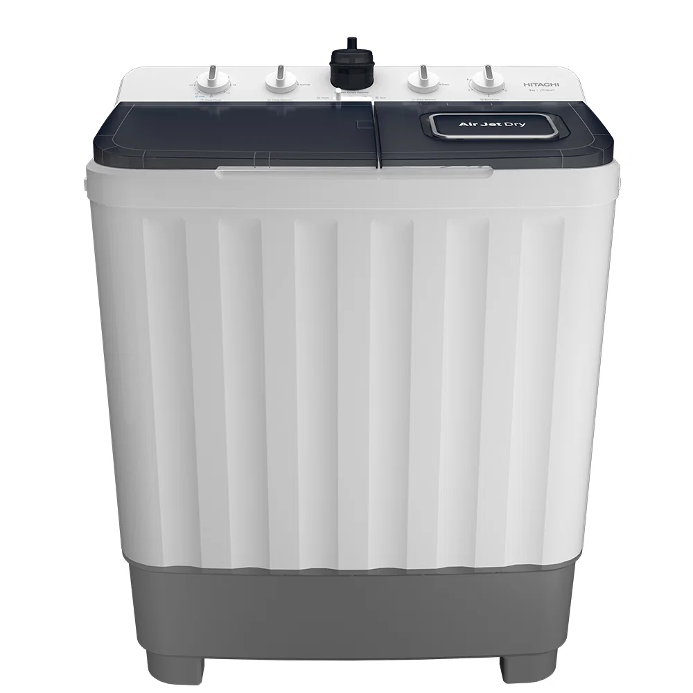 HITACHI Washing Machine, Two Tubs, 9 Kg Capacity, Dark Gray