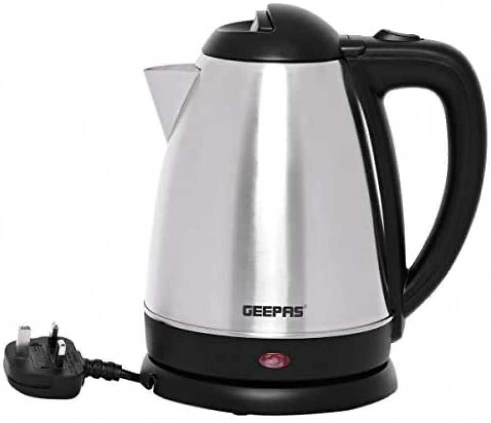 Geepas Steel Kettle, Black, 1.8 Liters