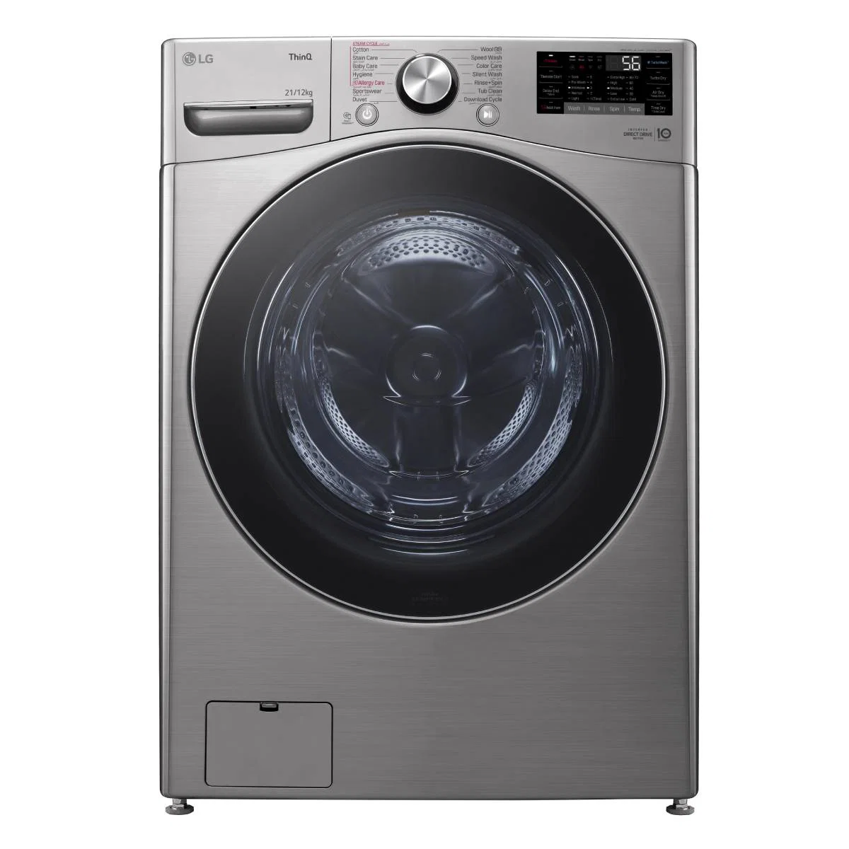LG Front Automatic Washing Machine, 21 Kg Wash, Drying 12 Kg, silver