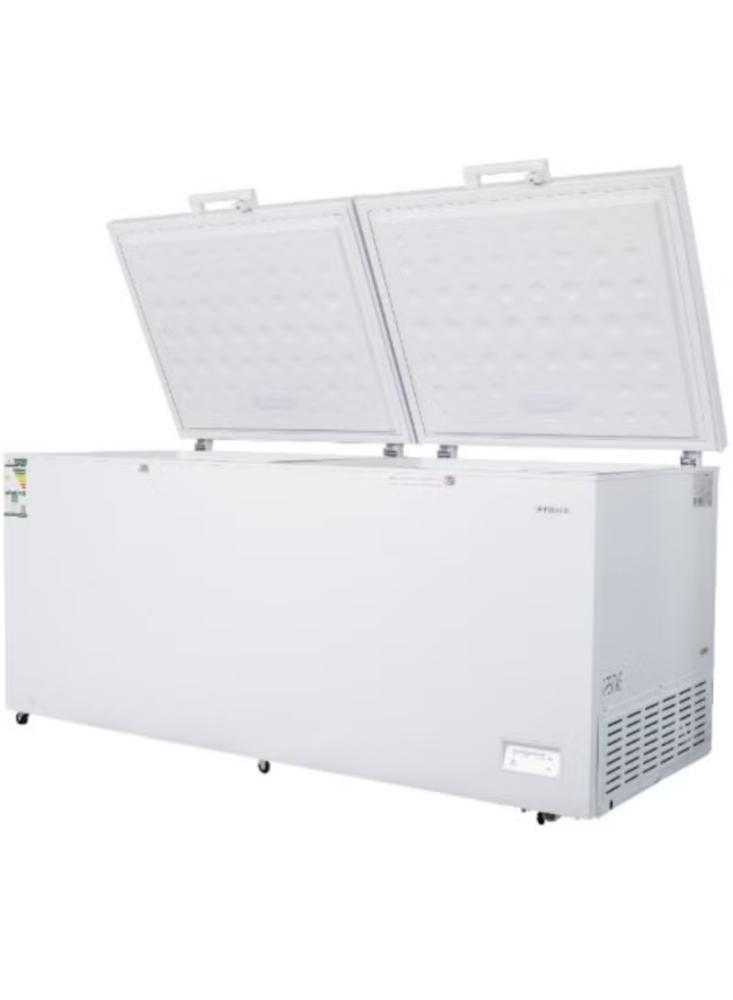 Fisher horizontal freezer, two doors, 708 liters, 25 cubic feet, white, inverter