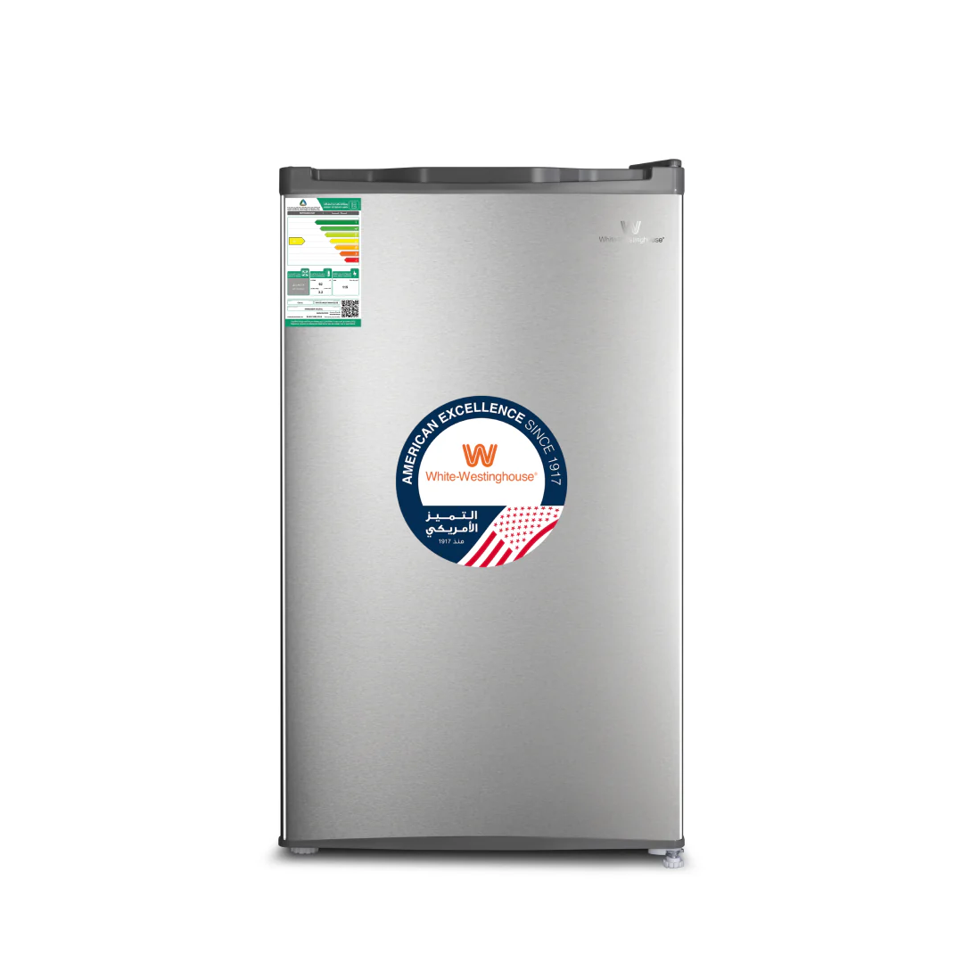 White Westinghouse Single Door Minibar Refrigerator 92L Stainless Steel