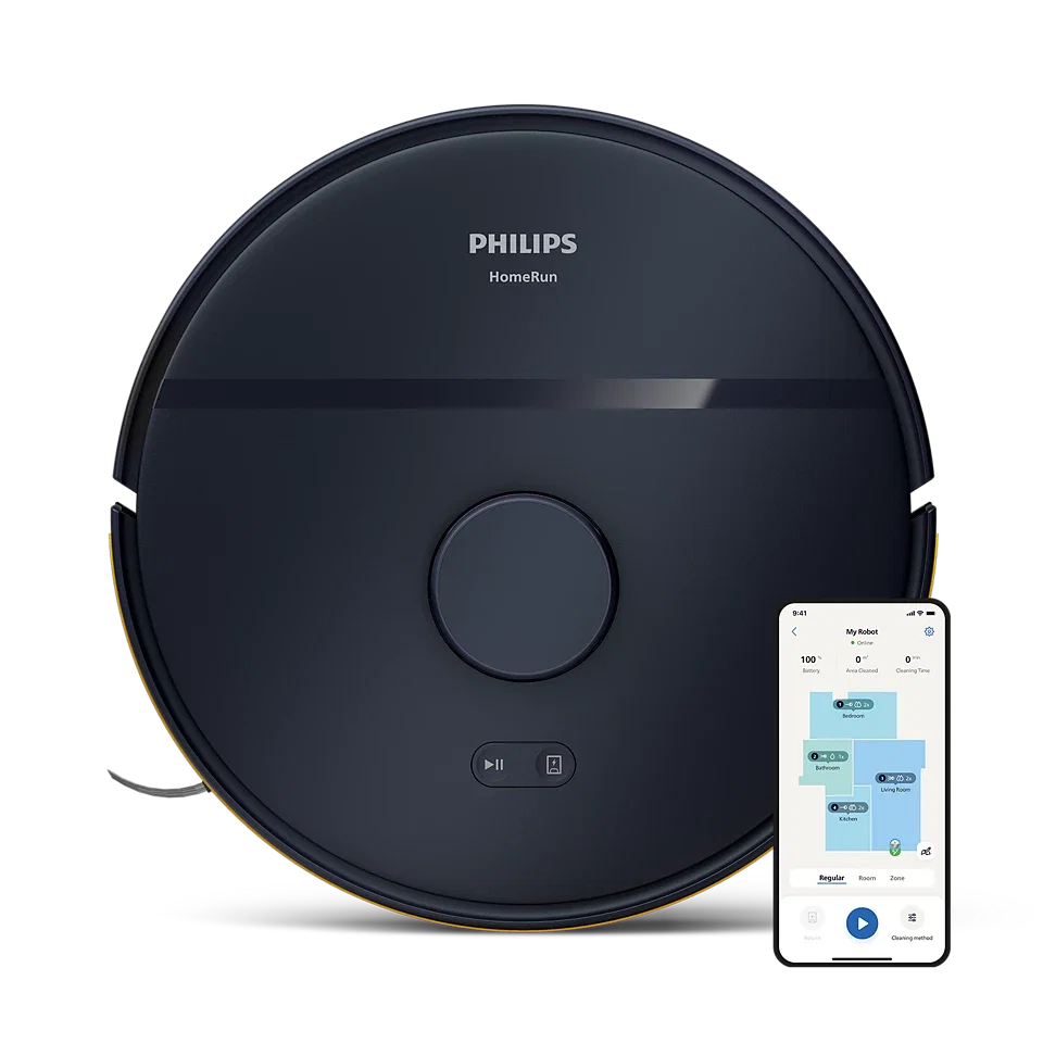 PHILIPS Smart Robot Vacuum Cleaner, 2000 Series - Lds Radar Guidance - Wi-Fi - 300Ml Clean Water Tank Capacity - 300Ml Dust Container Capacity - 2600Mah Battery Capacity, Dark Blue