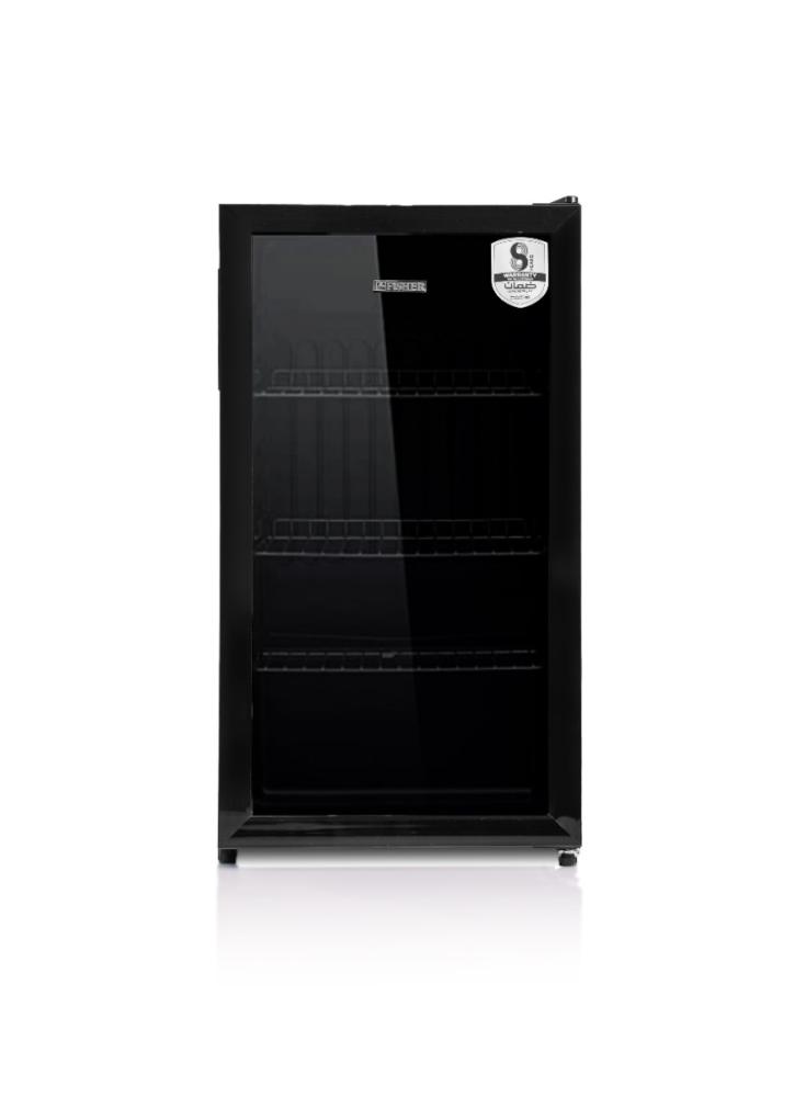 Fisher Display Refrigerator 90 Liters, 3 Cubic Feet, Glass Door, Black