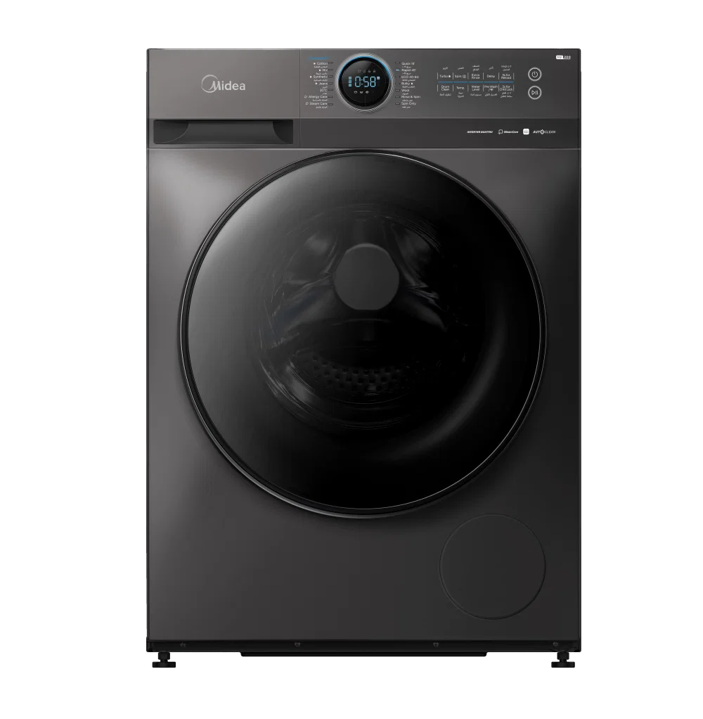 Midea Front Loading Washing Machine 10kg, Steam Care, Inverter, Titanium