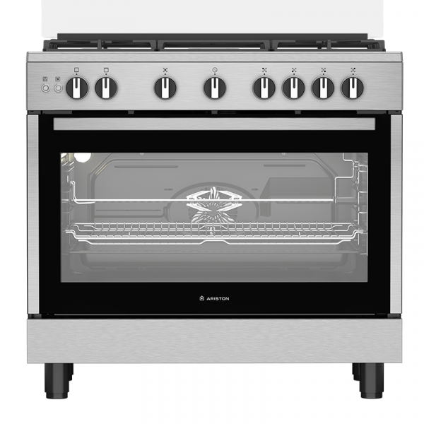 Ariston Gas Cooker Stainless Steel – 106 L – 5 Burners – Inox