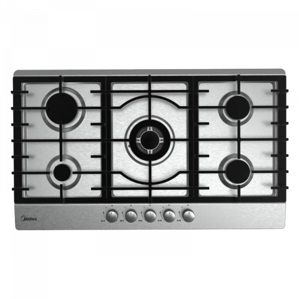 Midea Gas Cooker – 5 Burners With Automatic Ignition – grey – 90 cm