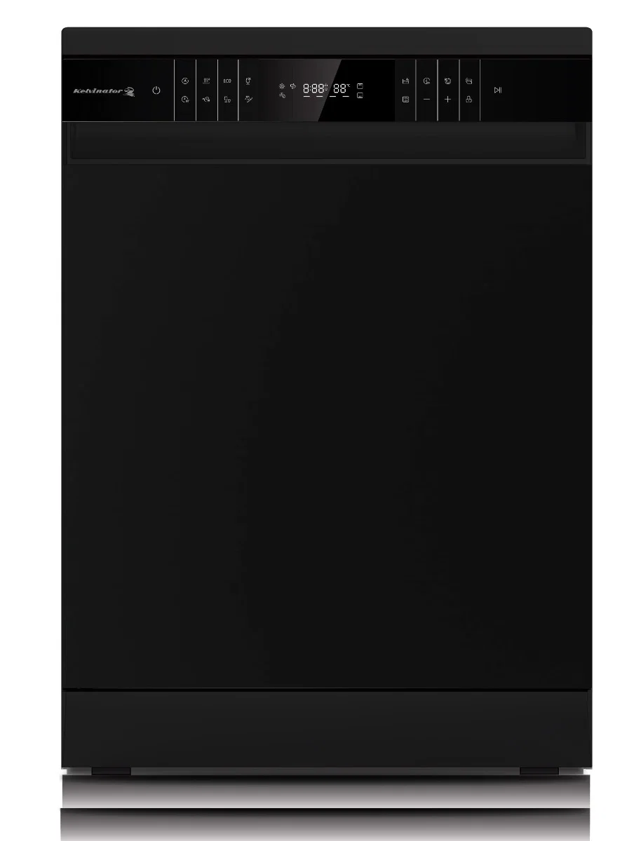 Kelvinator Dishwasher, 15 Place Settings, 9 Programs, Touch Control Panel, Black