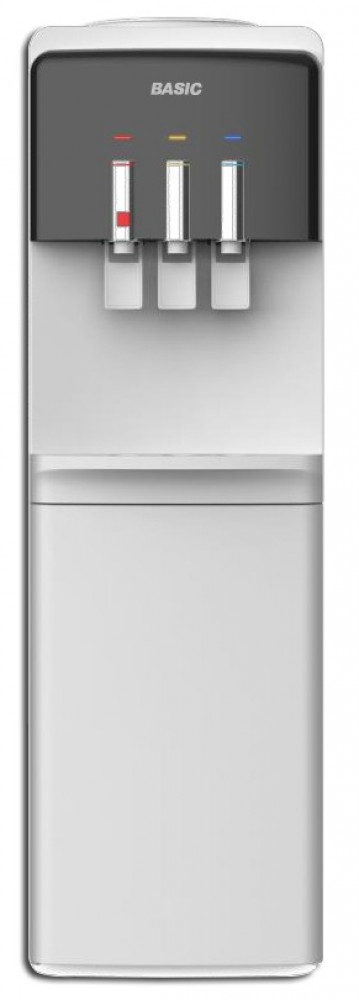 Basic water dispenser with 3 taps, hot, cold, and normal water, safety lock