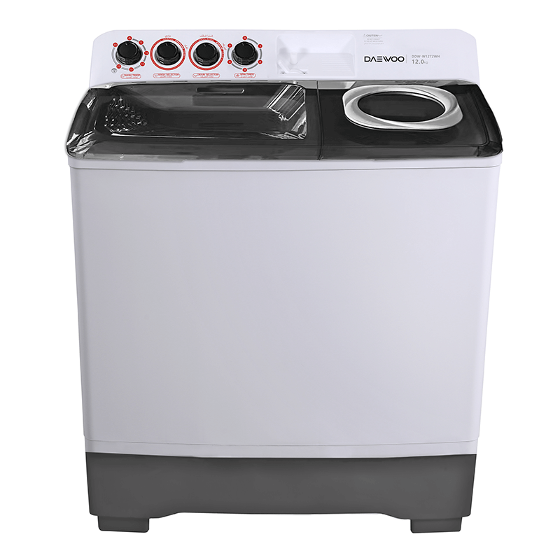 Daewoo Washer Top Load - Twin-Tub - 12 kg Washer - 3 Programs - White