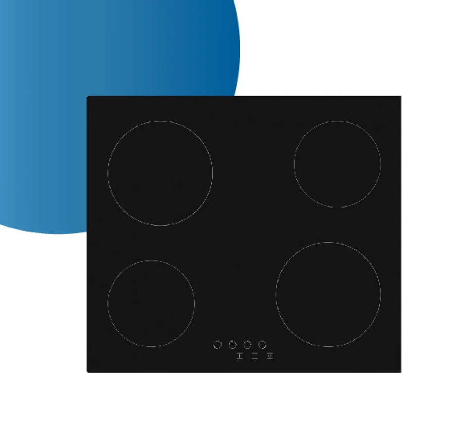 Simfer Built-in Electric Hob, 4 Burners, Ceramic, 60cm, Black, Touch Control