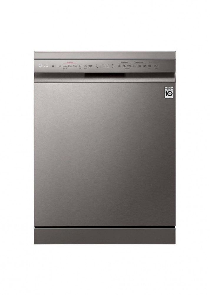 LG Dishwasher, 14 Place Settings, 10 Programs, Silver, Inverter