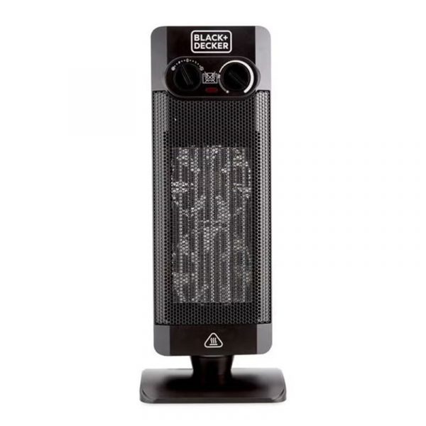 BLACK+DECKER Vertical fan heater – 2 Heat Settings – Black