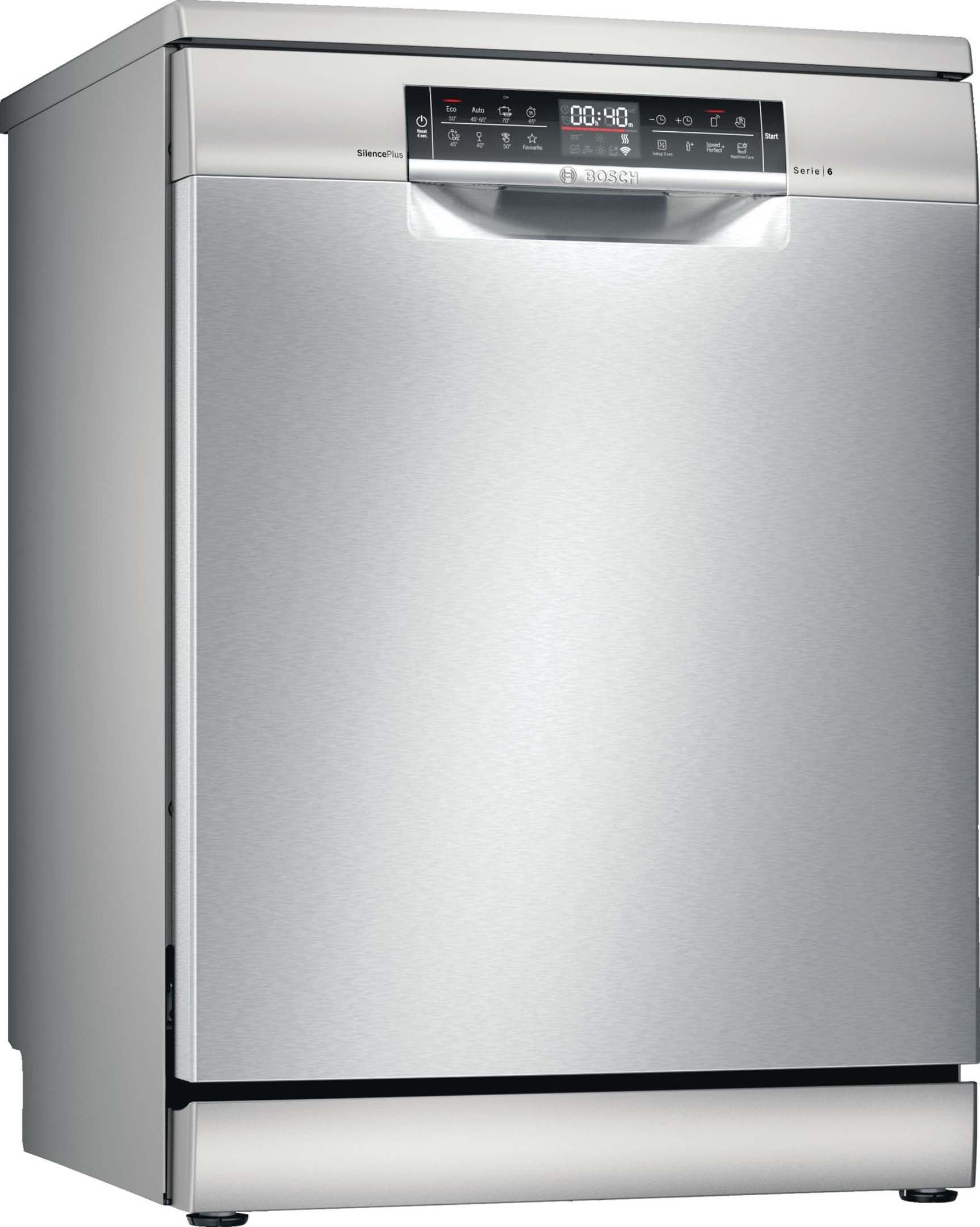 Bosch Dishwasher, 13 Place Settings, 8 Programs, Wifi,  Silver Inox