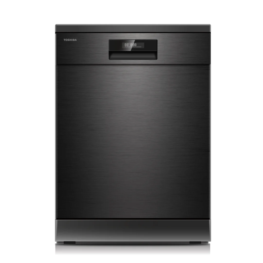Toshiba Free Standing Dishwasher 14 Place Setting 8 Programs Black Stainless Steel