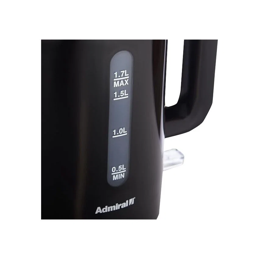 Admiral - Black Plastic Kettle 1.7L Capacity 2200W Power