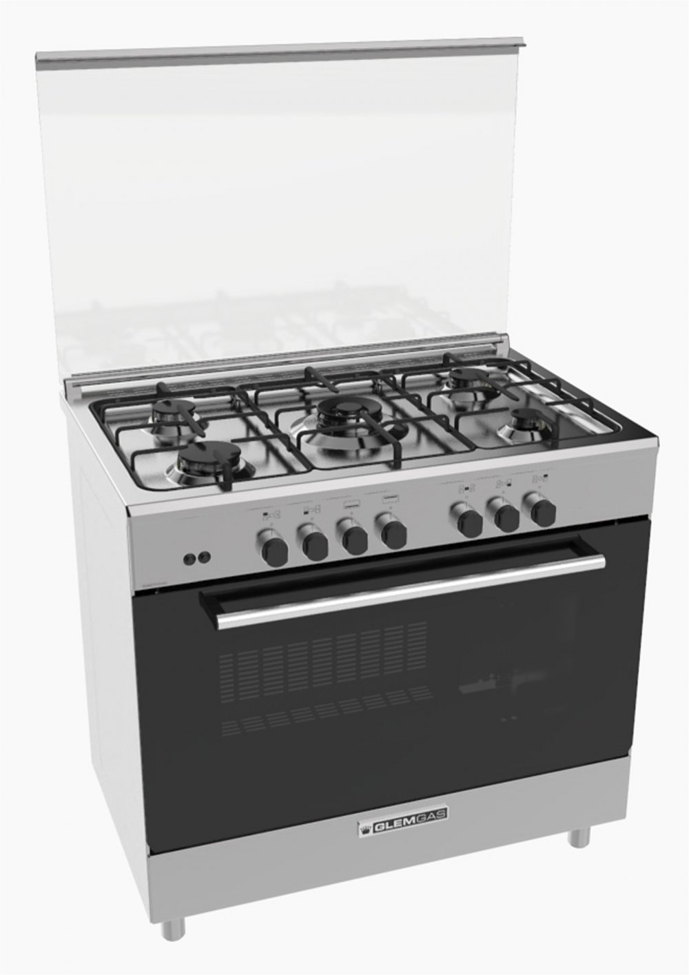 Glem Gas Oven 60*90 cm, 5 Burners, Lightweight Safety Rack