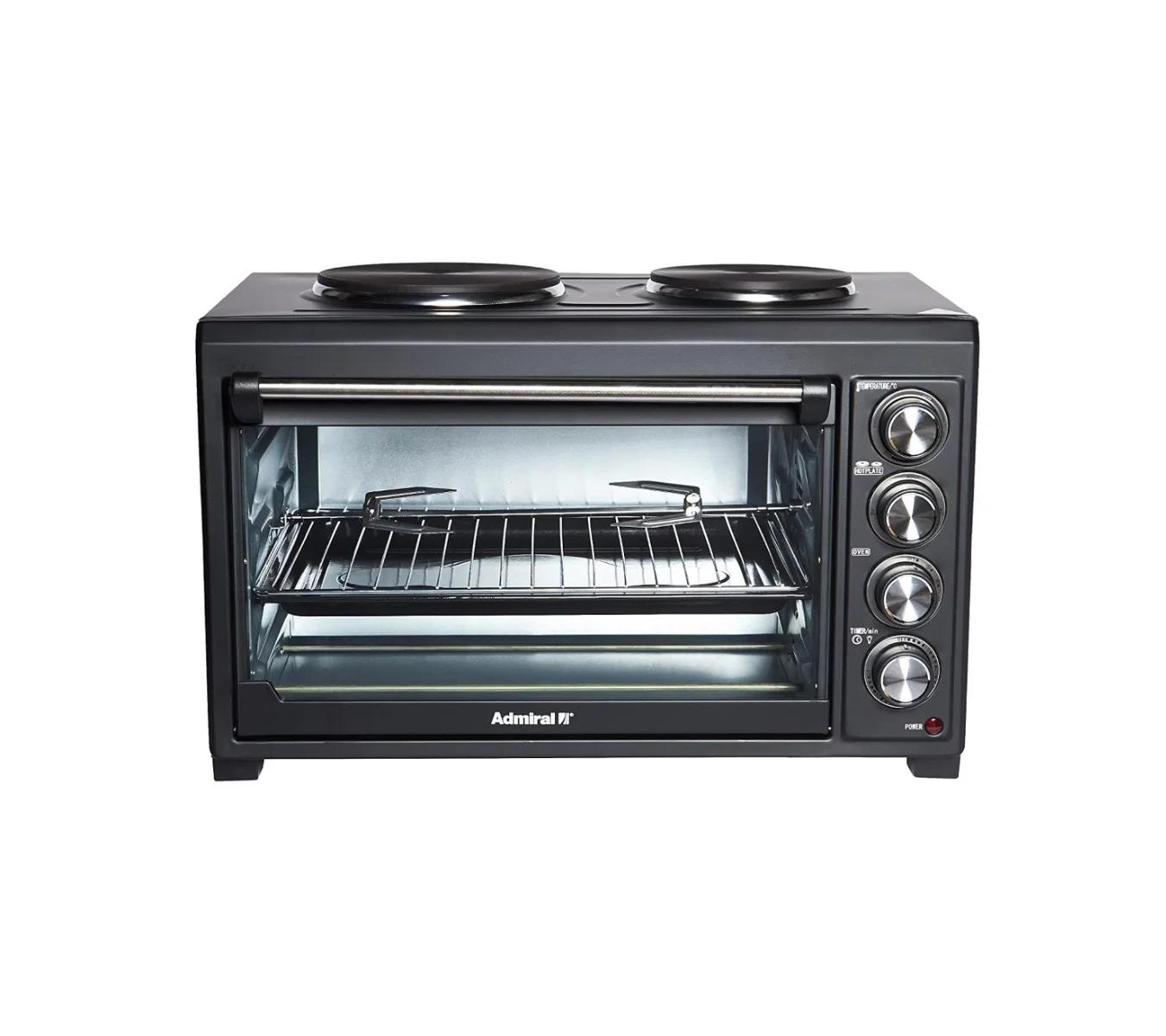 Admiral Electric Oven, 45L Capacity, 2000W Power, Equipped with Grill Function, Black