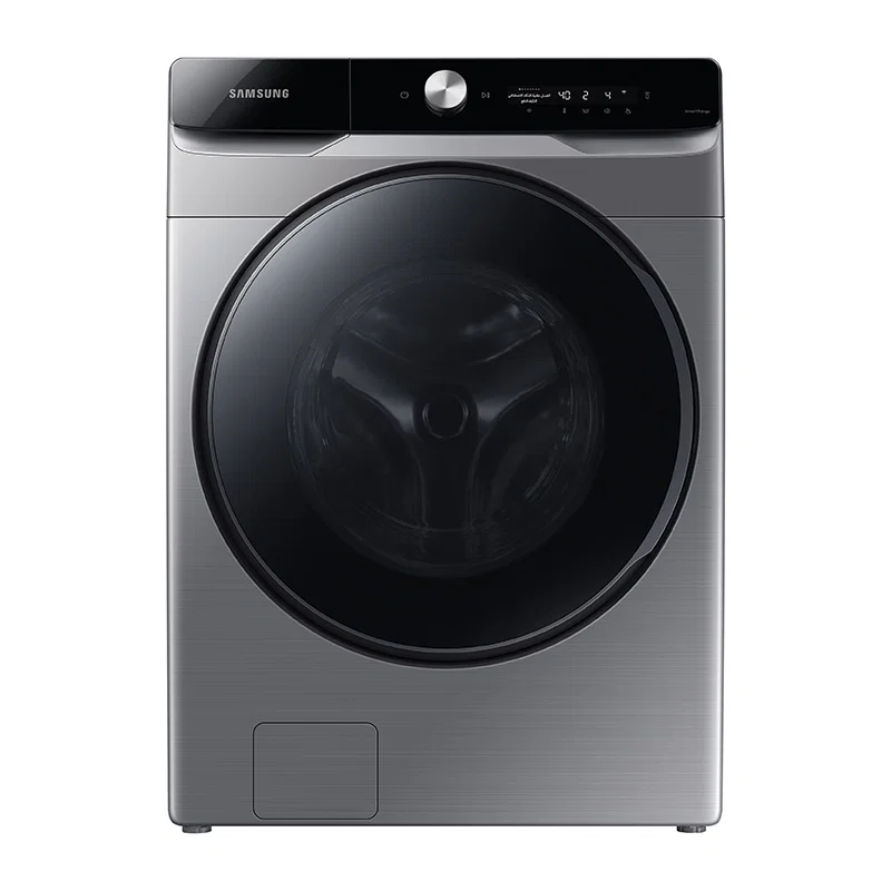 Samsung Automatic Washing Machine Front Load 18 Kg, 11 Kg Dryer, Dryer 100%, 22 Programs, 1100 RPM, Digital Inverter Motor, Silver