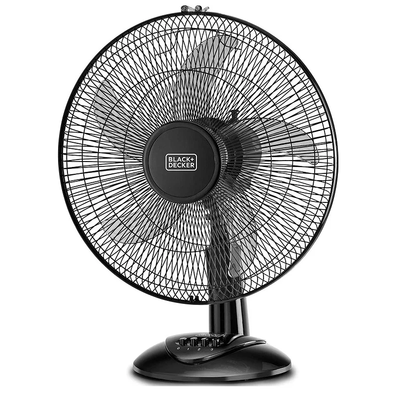 BLACK&DECKER Table Fan 16 Inch, 3 Speeds, 60W, Black