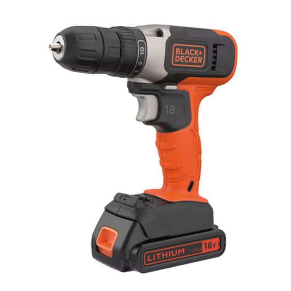 BLACK+DECKER Drill Driver Cordless – 18 V – 600  RPM – Orange/Black