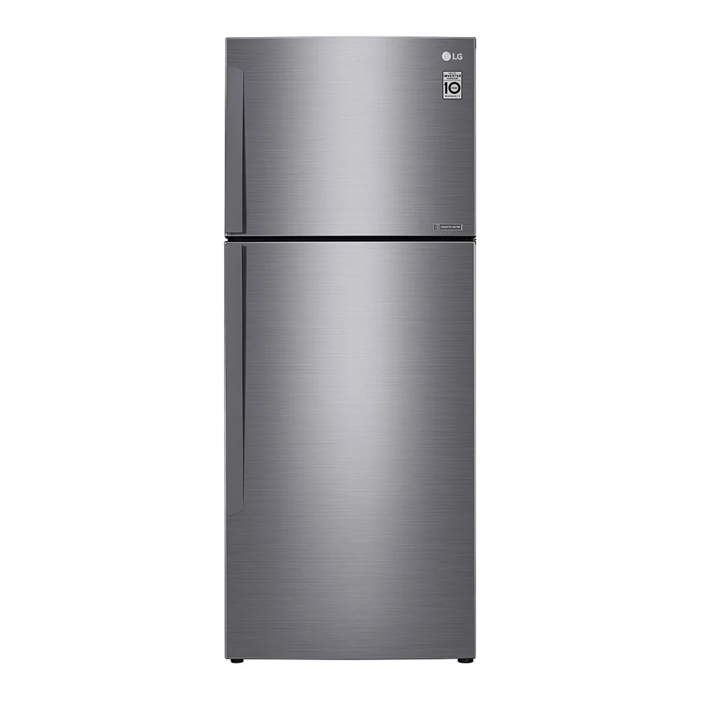 LG - 15.4 Cu. Ft. Two-Door Refrigerator, Top Freezer, Smart Inverter, Linear Cooling, LED Lighting, Silver